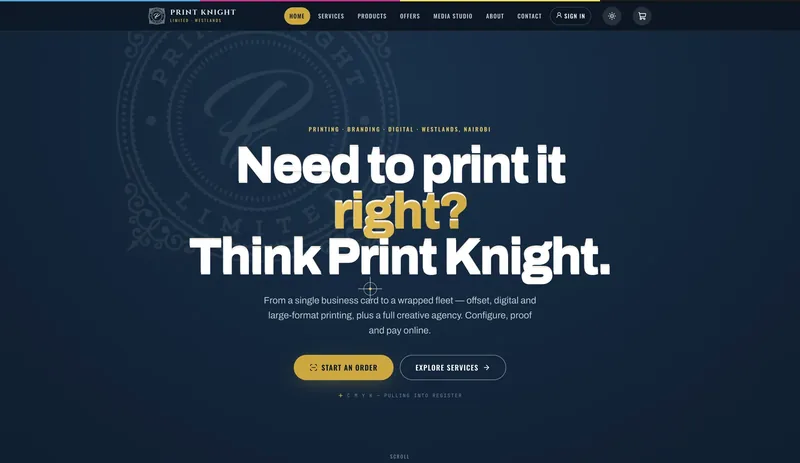 Print Knight, home screen